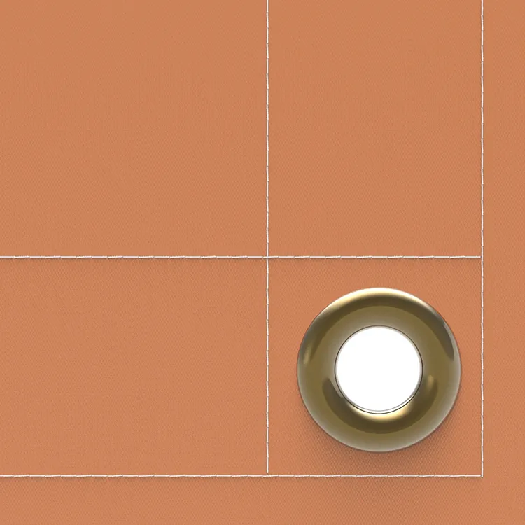 Orange vinyl tarp with grommets