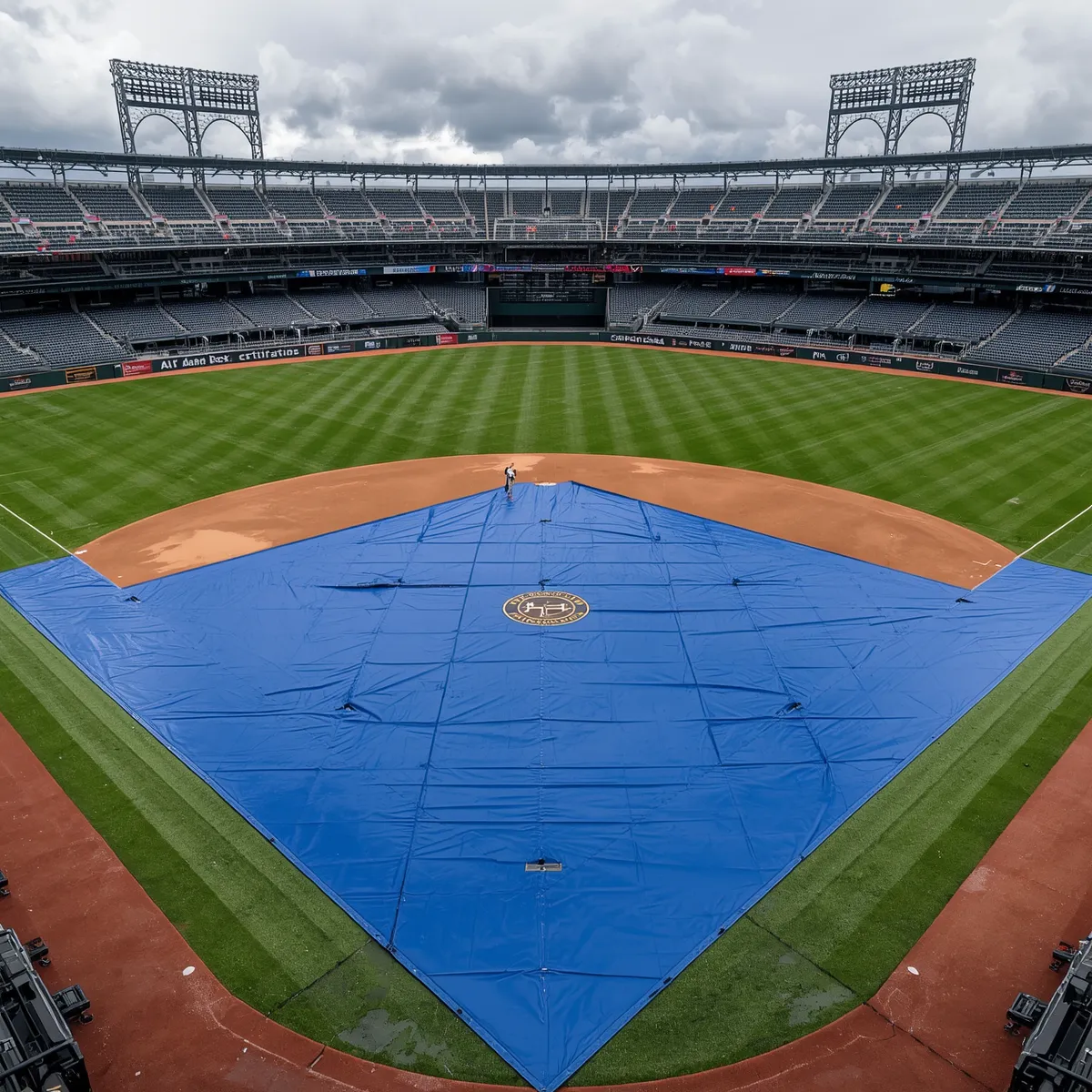 Baseball Field Covered with Smooth PVC Tarp-