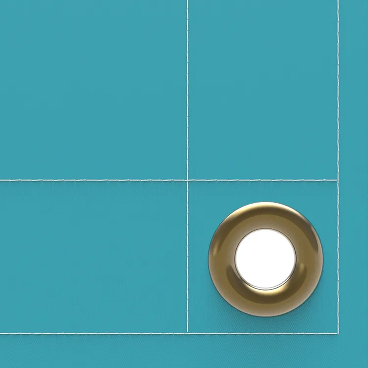 Blue vinyl tarp with grommets