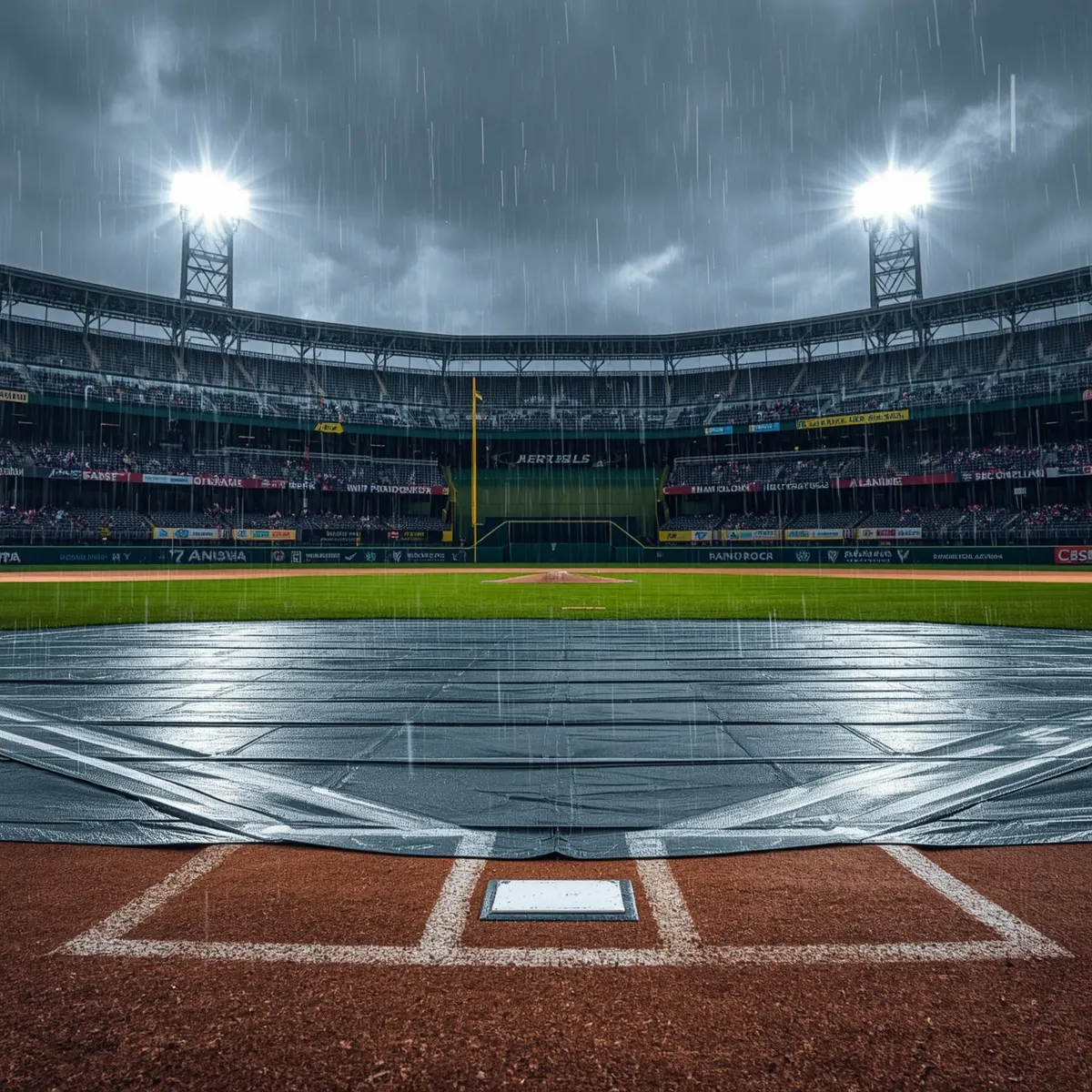 PVC Baseball Infield Cover During Rain-