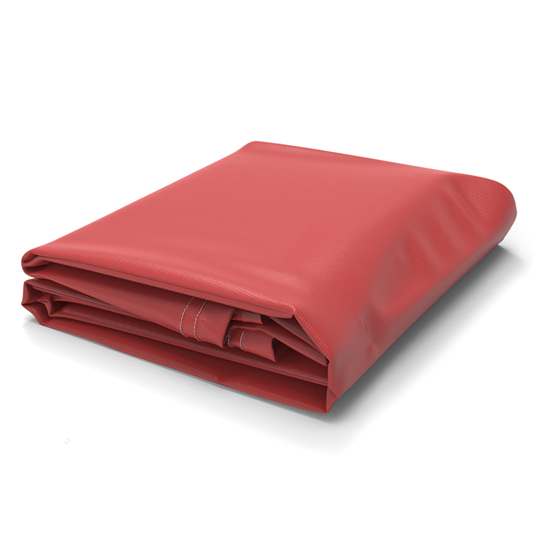 Red vinyl tarpaulin