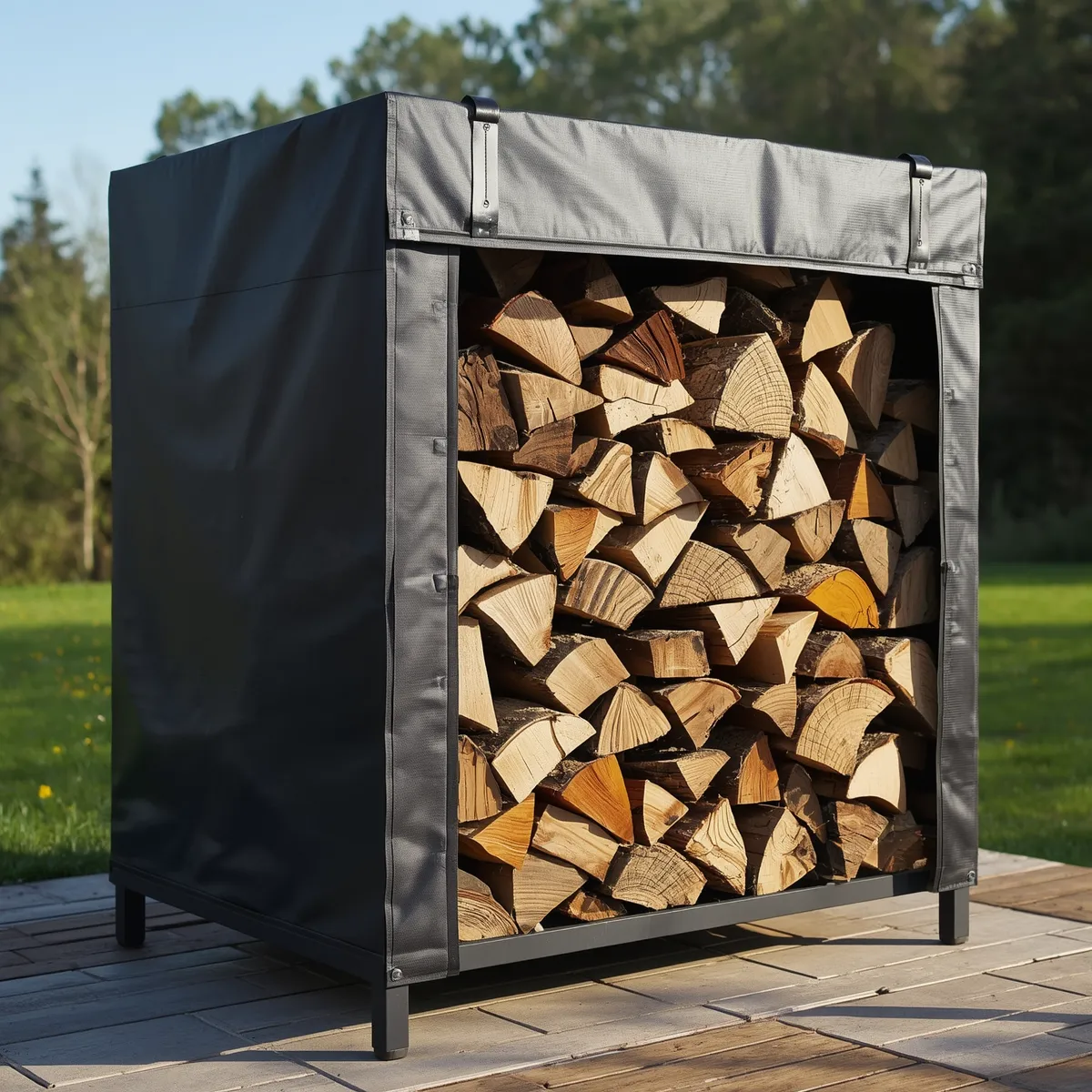 Smooth Vinyl PVC Firewood Storage Cover-