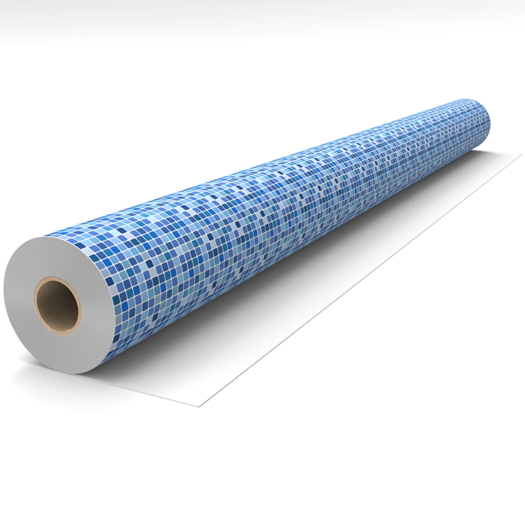 blue mosaic pool liner rolls