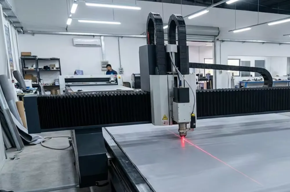factory cutting process for custom tarpaulin covers used in boat cover production