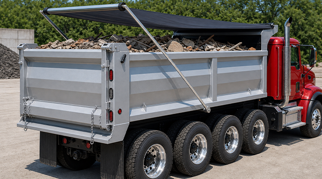 Construction Debris and Mixed Jobsite Waste Dump Truck Tarps