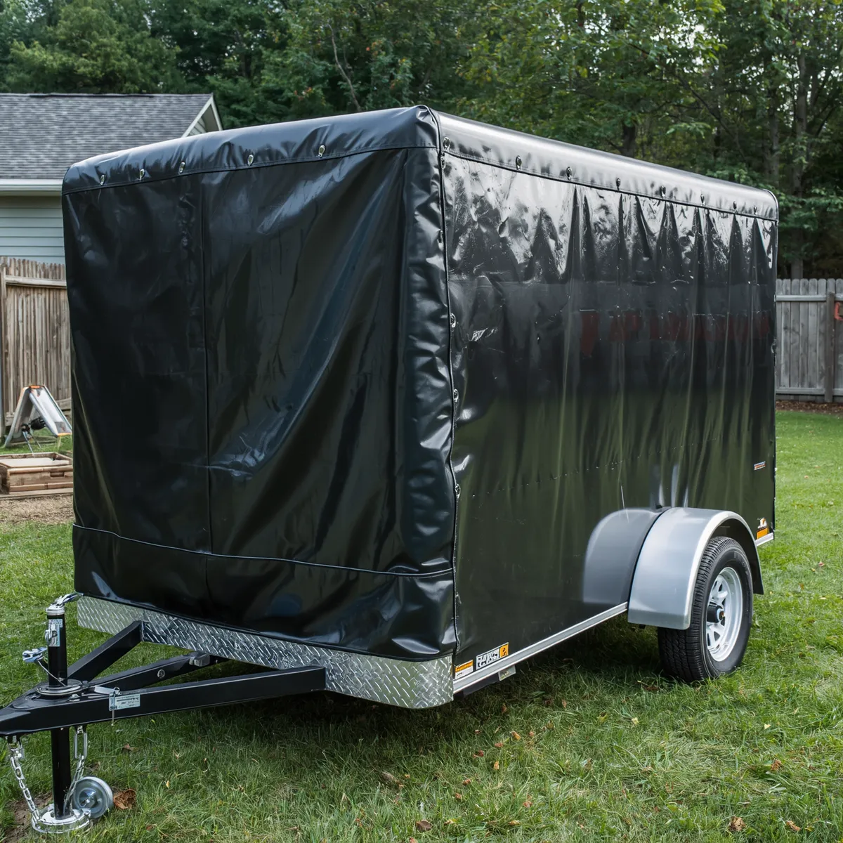 Small Utility Trailer with Smooth PVC Cover-